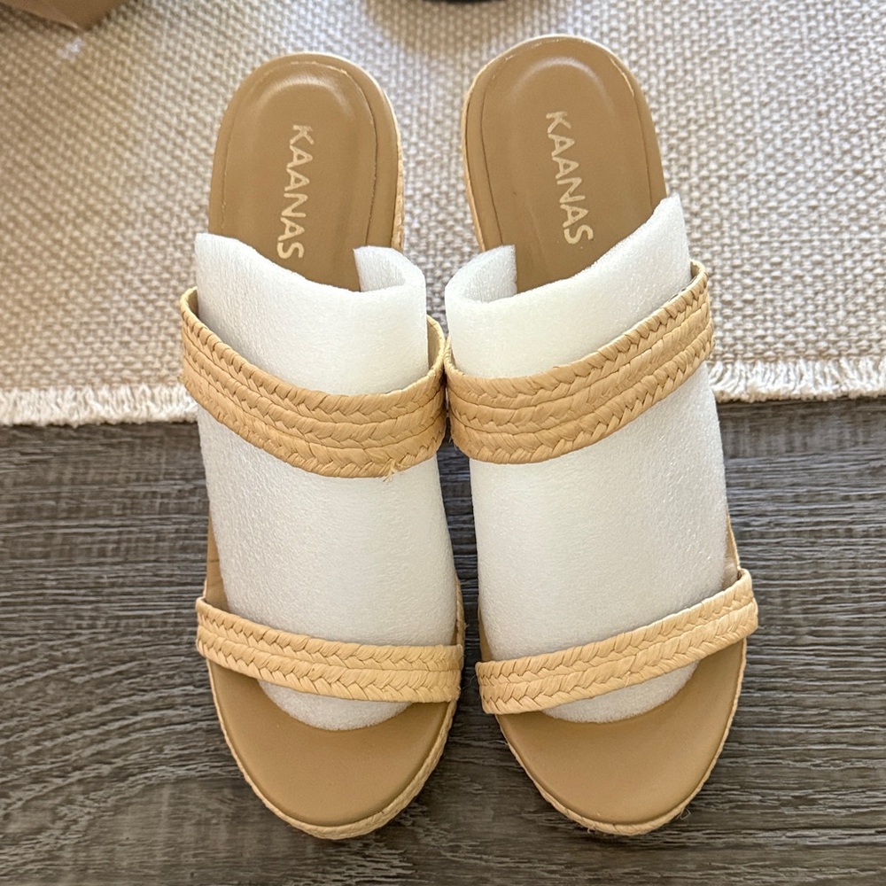 Kaanas Tan Braided Sandals - New in box